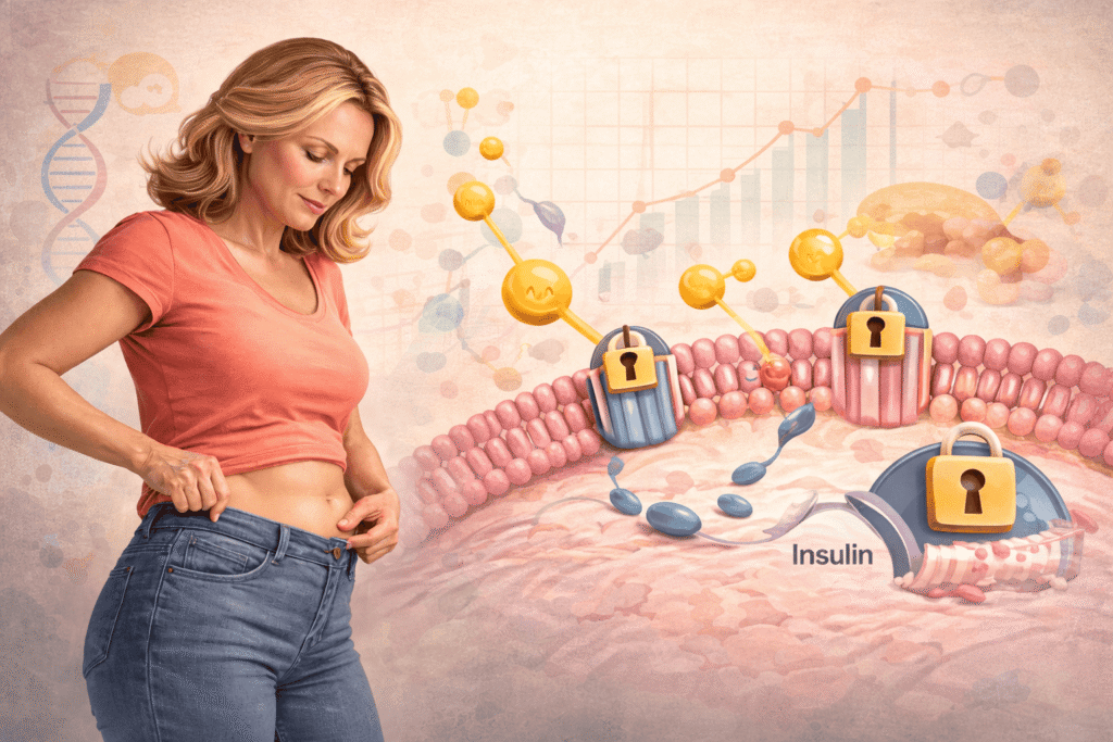 insulin resistance in women over 40 hormonal changes and metabolism illustration