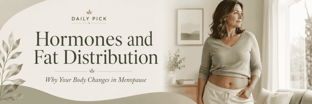Woman over 40 learning how hormones and fat distribution change in menopause