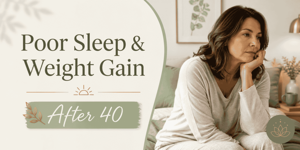 Poor sleep and weight gain after 40 with belly fat, stress, cravings, and nighttime wake-ups