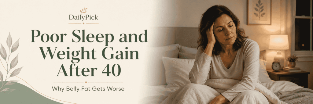 Poor sleep and weight gain after 40 with belly fat, stress, cravings, and nighttime wake-ups